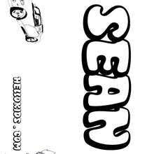 Sean - Coloring page - NAME coloring pages - BOYS NAME coloring pages - Boys names starting with R or S coloring posters
