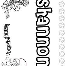 Shannon - Coloring page - NAME coloring pages - GIRLS NAME coloring pages - S girls names coloring posters