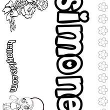 Simone - Coloring page - NAME coloring pages - GIRLS NAME coloring pages - S girls names coloring posters