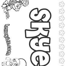 Skye - Coloring page - NAME coloring pages - GIRLS NAME coloring pages - S girls names coloring posters