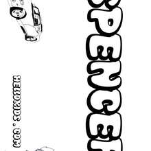 Spencer - Coloring page - NAME coloring pages - BOYS NAME coloring pages - Boys names starting with R or S coloring posters