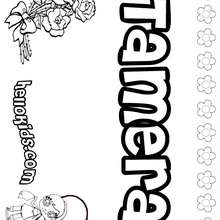 Tamera - Coloring page - NAME coloring pages - GIRLS NAME coloring pages - T names for girls coloring and printing posters