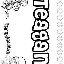 Teagan - Coloring page - NAME coloring pages - GIRLS NAME coloring pages - T names for girls coloring and printing posters