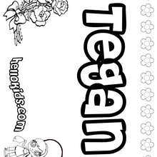 Tegan - Coloring page - NAME coloring pages - GIRLS NAME coloring pages - T names for girls coloring and printing posters