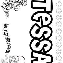 Tessa - Coloring page - NAME coloring pages - GIRLS NAME coloring pages - T names for girls coloring and printing posters