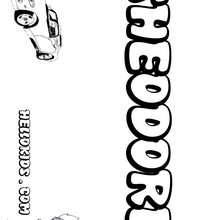 Theodore - Coloring page - NAME coloring pages - BOYS NAME coloring pages - T to Z boys names coloring posters
