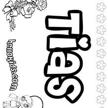 Tias - Coloring page - NAME coloring pages - GIRLS NAME coloring pages - T names for girls coloring and printing posters