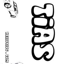 Tias - Coloring page - NAME coloring pages - BOYS NAME coloring pages - T to Z boys names coloring posters