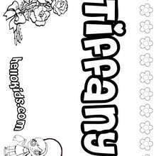 Tiffany - Coloring page - NAME coloring pages - GIRLS NAME coloring pages - T names for girls coloring and printing posters