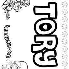 Tory - Coloring page - NAME coloring pages - GIRLS NAME coloring pages - T names for girls coloring and printing posters