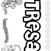 Tresa - Coloring page - NAME coloring pages - GIRLS NAME coloring pages - T names for girls coloring and printing posters