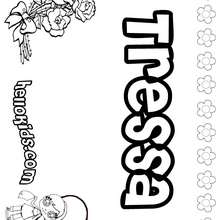 Tressa - Coloring page - NAME coloring pages - GIRLS NAME coloring pages - T names for girls coloring and printing posters