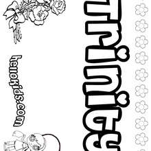 Trinity - Coloring page - NAME coloring pages - GIRLS NAME coloring pages - T names for girls coloring and printing posters