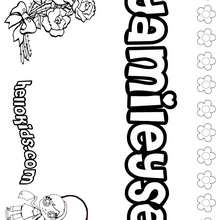 Yamileyse - Coloring page - NAME coloring pages - GIRLS NAME coloring pages - U, V, W, X, Y, Z girls names posters