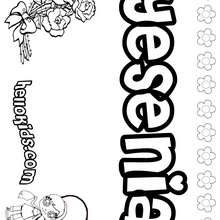 Yesenia - Coloring page - NAME coloring pages - GIRLS NAME coloring pages - U, V, W, X, Y, Z girls names posters