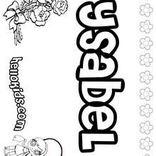 Ysabel - Coloring page - NAME coloring pages - GIRLS NAME coloring pages - U, V, W, X, Y, Z girls names posters