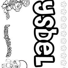 Ysbel - Coloring page - NAME coloring pages - GIRLS NAME coloring pages - U, V, W, X, Y, Z girls names posters