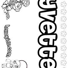 Yvette - Coloring page - NAME coloring pages - GIRLS NAME coloring pages - U, V, W, X, Y, Z girls names posters
