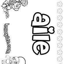 Aile - Coloring page - NAME coloring pages - GIRLS NAME coloring pages - A names for girls coloring sheets