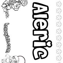 Aleric - Coloring page - NAME coloring pages - GIRLS NAME coloring pages - A names for girls coloring sheets