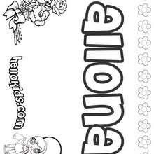 Allona - Coloring page - NAME coloring pages - GIRLS NAME coloring pages - A names for girls coloring sheets