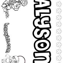 Alyson - Coloring page - NAME coloring pages - GIRLS NAME coloring pages - A names for girls coloring sheets