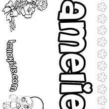 Amelie - Coloring page - NAME coloring pages - GIRLS NAME coloring pages - A names for girls coloring sheets