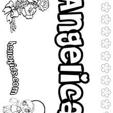 Angelica - Coloring page - NAME coloring pages - GIRLS NAME coloring pages - A names for girls coloring sheets