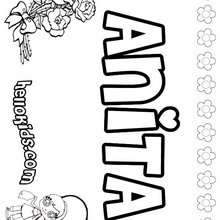 Anita - Coloring page - NAME coloring pages - GIRLS NAME coloring pages - A names for girls coloring sheets