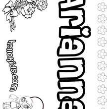 Arianna - Coloring page - NAME coloring pages - GIRLS NAME coloring pages - A names for girls coloring sheets
