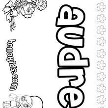 Audre - Coloring page - NAME coloring pages - GIRLS NAME coloring pages - A names for girls coloring sheets