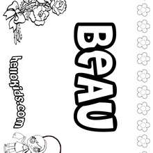 Beau - Coloring page - NAME coloring pages - GIRLS NAME coloring pages - B names for girls coloring sheets