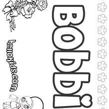 Bobbi - Coloring page - NAME coloring pages - GIRLS NAME coloring pages - B names for girls coloring sheets