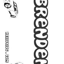 Brenden - Coloring page - NAME coloring pages - BOYS NAME coloring pages - B names for Boys free coloring book