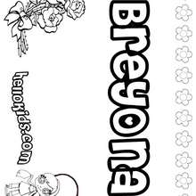 Breyona - Coloring page - NAME coloring pages - GIRLS NAME coloring pages - B names for girls coloring sheets