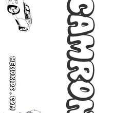 Camron - Coloring page - NAME coloring pages - BOYS NAME coloring pages - C names for Boys free coloring pages