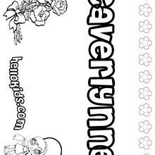 Caverlynne - Coloring page - NAME coloring pages - GIRLS NAME coloring pages - C names for girls coloring sheets