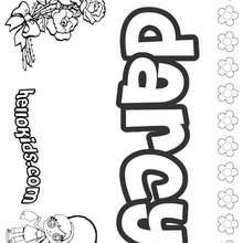 Darcy - Coloring page - NAME coloring pages - GIRLS NAME coloring pages - D names for GIRLS free coloring sheets