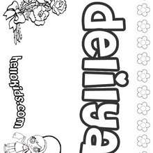 Delilya - Coloring page - NAME coloring pages - GIRLS NAME coloring pages - D names for GIRLS free coloring sheets