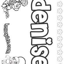 Denise - Coloring page - NAME coloring pages - GIRLS NAME coloring pages - D names for GIRLS free coloring sheets
