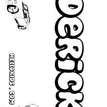 Derick - Coloring page - NAME coloring pages - BOYS NAME coloring pages - D names for Boys coloring book