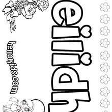 Eilidh - Coloring page - NAME coloring pages - GIRLS NAME coloring pages - E names for girls coloring book