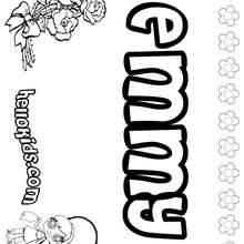 Emmy - Coloring page - NAME coloring pages - GIRLS NAME coloring pages - E names for girls coloring book