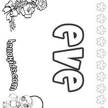 Eve - Coloring page - NAME coloring pages - GIRLS NAME coloring pages - E names for girls coloring book