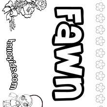 Fawn - Coloring page - NAME coloring pages - GIRLS NAME coloring pages - F girly names coloring book