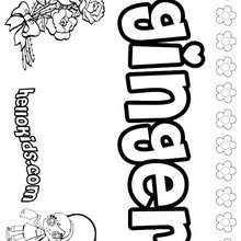 Ginger - Coloring page - NAME coloring pages - GIRLS NAME coloring pages - G names for GIRLS online coloring books
