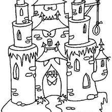 Scary monster fortress coloring page
