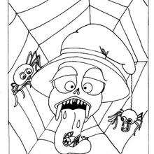 Scary black widow coloring page