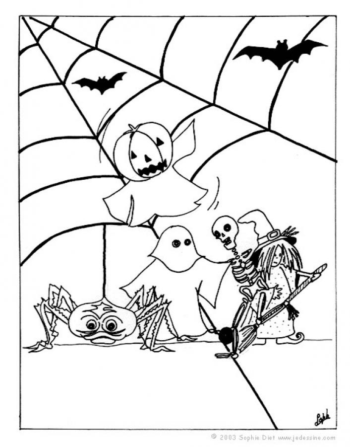 Halloween friends coloring pages - Hellokids.com