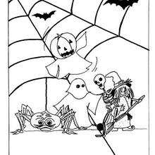 Halloween Ghosts - Coloring page - HOLIDAY coloring pages - HALLOWEEN coloring pages - GHOST coloring pages